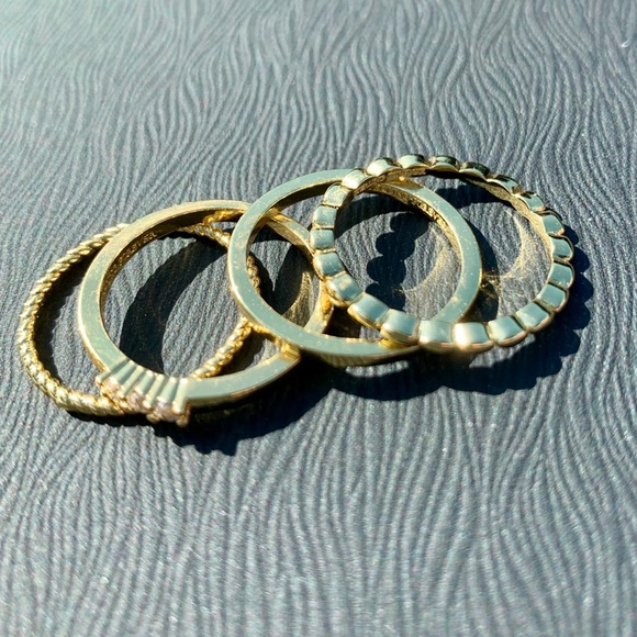 Sterling Forever CZ Rope Band Stacking Ring Set - Picture 4 of 8